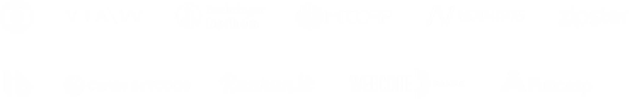 Logos de empresas que já trabalharam com a Megon